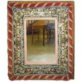 Unusual needlepoint and rope-twist mirror