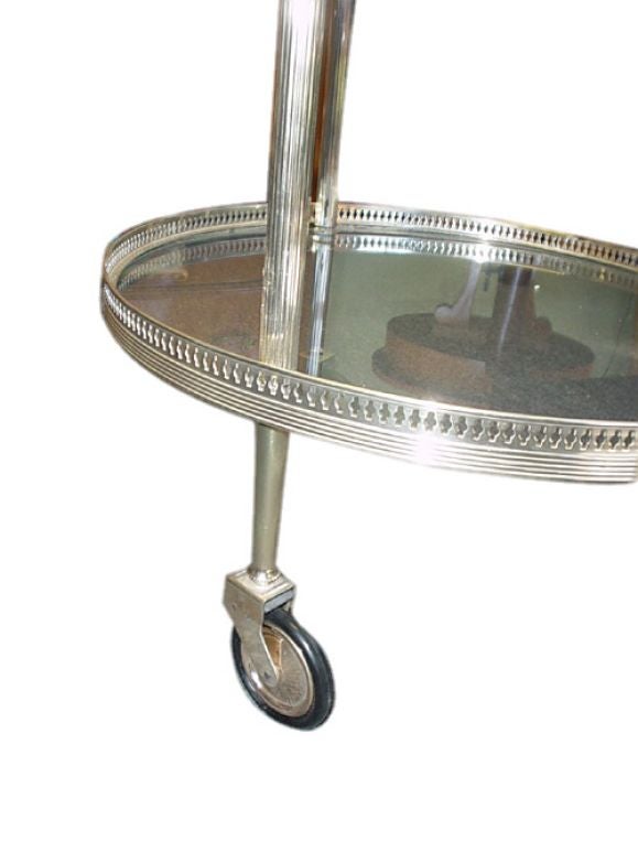 Two-Tiered Silver-plated, glass-top tea-cart