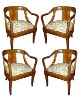 Set 4 Biedermeier-Style Armchairs