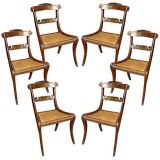 Set 6 Brass Inlaid Regency Chairs