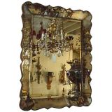 Mirror With Smoked Glass and  Bevelled Scalloped Edges