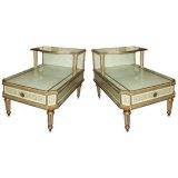Pair End Tables W. Greek Key pattern motif