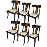 Set 6 lacquered klismos chairs