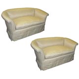 A Pair Upholstered Settees