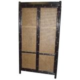 Ebonized Faux-Bamboo Armoire