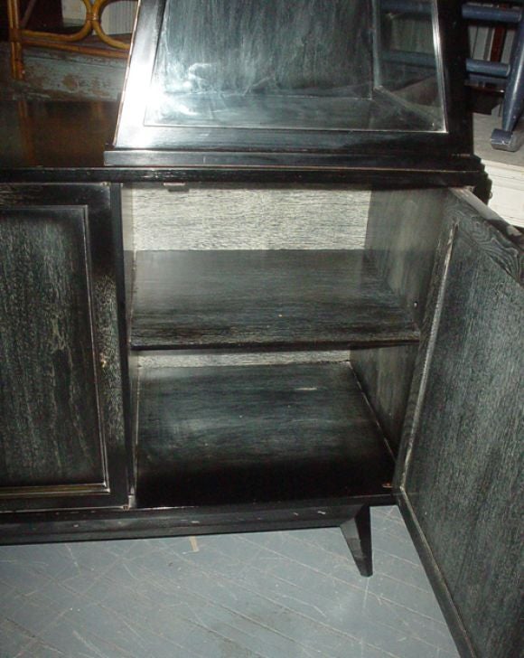 20th Century Highly Unusual Ebonized, limed oak sideboard