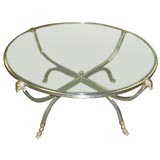 Circular Glass-top Coffee Table in the Neo-classic Manner