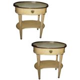 A whimsical pair of faux-painted side tables by Grosfeld House