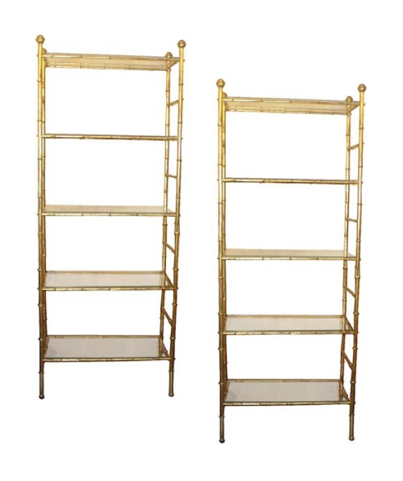 A pair of gilt-metal Etageres