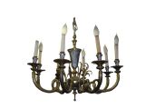 8 arm Brass and Chrome Chandelier