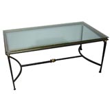 Wrought-Iron Glass-Top Coffee Table