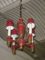 Red Tole Four Arms Fixture