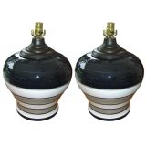 Pair Modern Terracotta Lamps