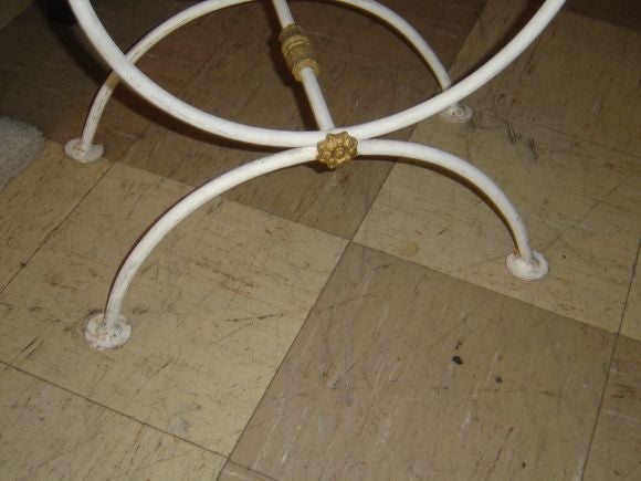 A Pair Painted Iron Benches