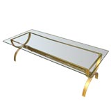 Gilt-Iron Coffee Table With Curule Base