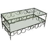 Unusual Two-tiered Wrought-Iron Coffee Table