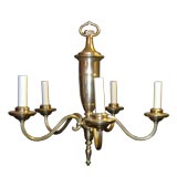 Vintage Silver-Plated  Five Light Fixture In the NeoClassc Manner