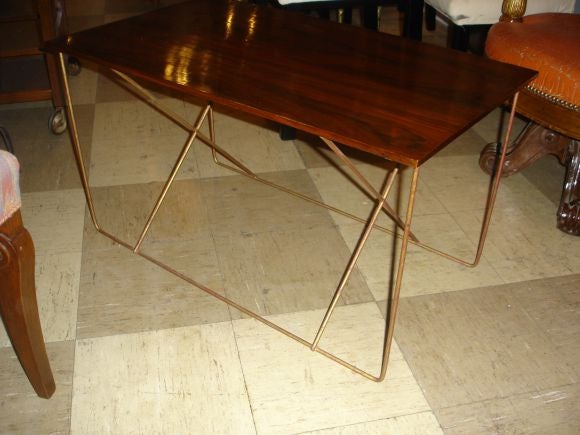 Moderne Coffee Table On X-Stretcher Base