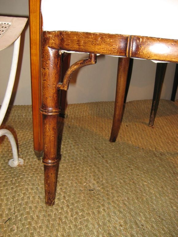 Set 6, Oval-back, caned, faux-bamboo dining chairs 1