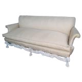 Sofa on Hand-Carved, Painted Legs