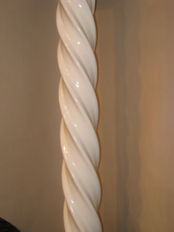 Whimsical Tole Barley Twist Floor Lamp