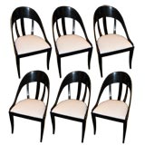 Set 6 Ebonized Spoonback Chairs