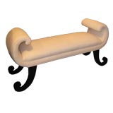 Whimsical Bench Featuring Scrolled Ebonized Legs
