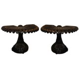 Pair unusual and whimsical feather consoles