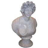 Glazed Terracotta Bust of a Lady