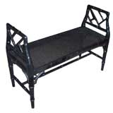 Ebonized Faux-Bamboo Bench