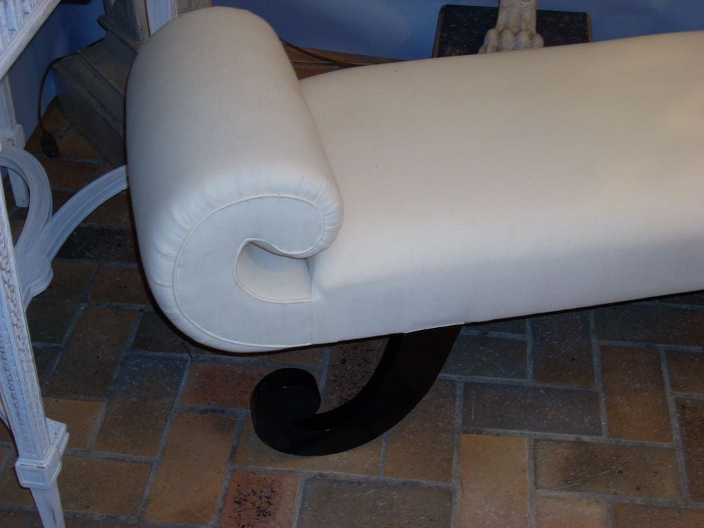 Ebonized Sleigh Chaise/Bench