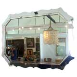 Octagonal Mirror w. Hand-Etched Panels
