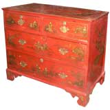 Red Chinoiserie Commode