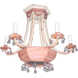 Whimsical Painted  Tole Chandelier