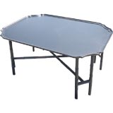 Ebonized Tray Table W. Faux Bamboo Base