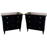 Pair of Lacquered Commodes in the Neoclassic Manner