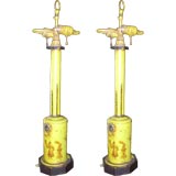 Pair Painted Tole Lamps