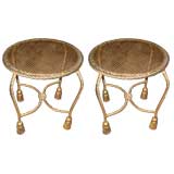 A Pair of whimsical Gilt-Iron Benches