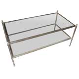Rectangular Two-Tiered Chrome Coffee Table