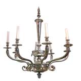 Exceptional Neo-classic Style Silver-plated Chandelier