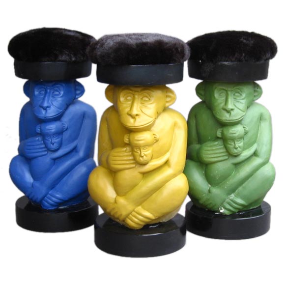 Unique Trio of Monkey Stools