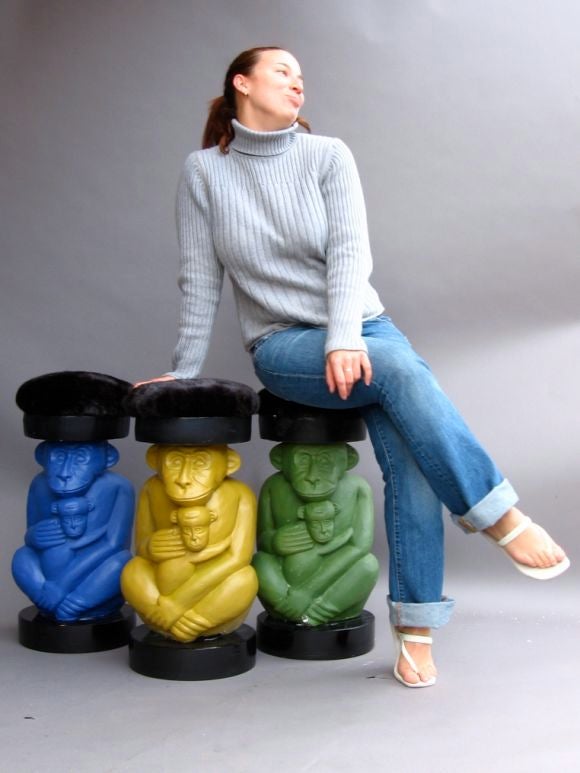 Unique Trio of Monkey Stools 1