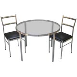 Vintage Chrome Dinette Set with Two Chairs