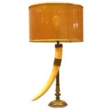 Vintage Faux Elephant Tusk Table Lamp