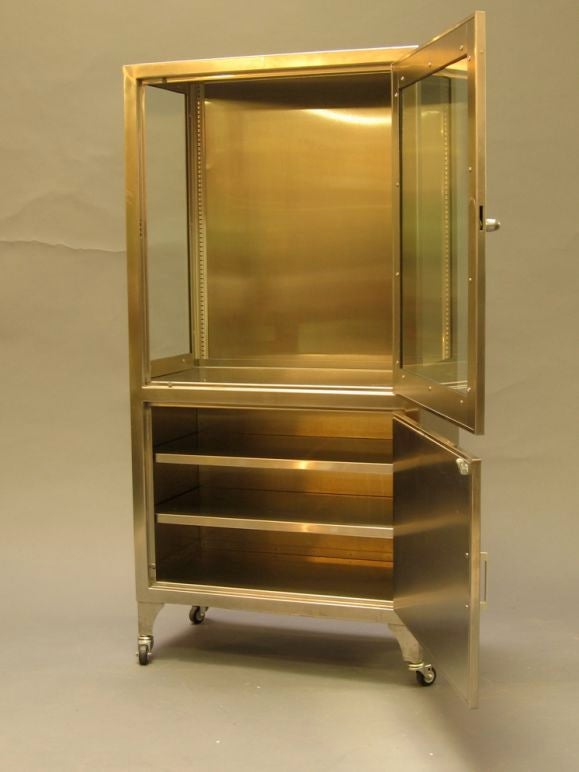 20th Century Pair of Stainless Steel Cabinets