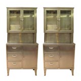 "Hoosier" Style Stainless Steel Medical Cabinets