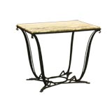 Hand Wrought Iron Marble Lamp Table