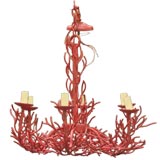 Faux Red Coral Ceiling Light