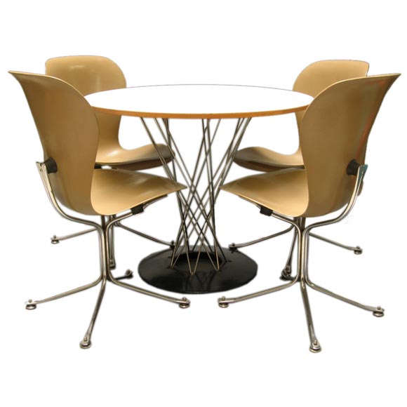 Isamu Noguchi Cyclone Table with Four Ion Chairs