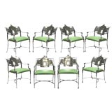 Eight Stylish Cast Aluminum Chairs